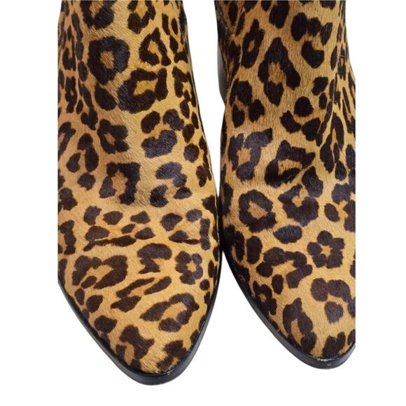1.State Leopard Print Ankle Boots Pointed Toe Block Heel Western Style Booties - Picture 6 of 11